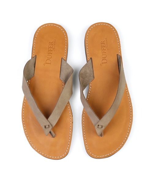 The DUFFER of ST.GEORGE(ザダファーオブセントジョージ)の「LEATHER SANDALS:メイドインジャパン 国産 鼻緒レザーサンダル(サンダル・メンズ・ネイビー/ブラウン・MEDIUM/LARGE)」の2枚目の写真