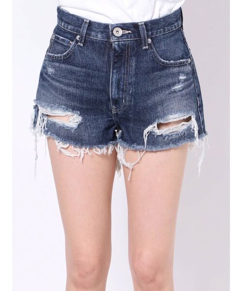 GYDA（ジェイダ）の「NEW BACK RIPPEDデニムショーパン（デニムパンツ・レディース・インディゴブルー/ライトブルー/ブルー・X-SMALL/LARGE/SMALL/MEDIUM）」の19枚目の写真