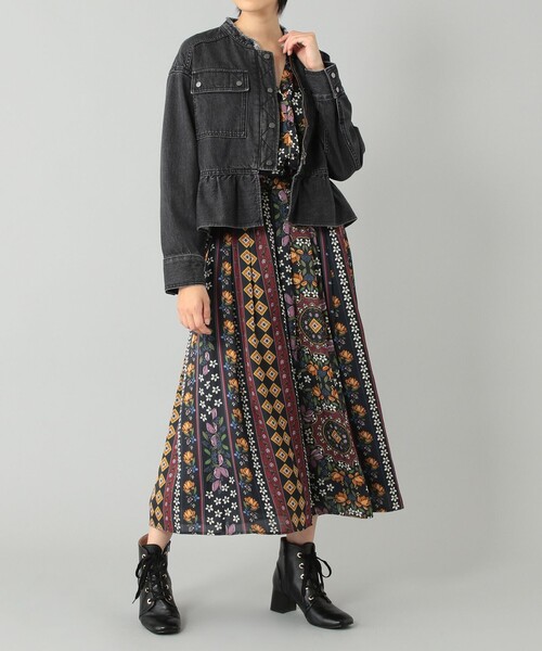 GRACE CONTINENTAL(グレースコンチネンタル)の「フリルヘムGジャン(デニムジャケット・レディース・ブラック・36)」の20枚目の写真