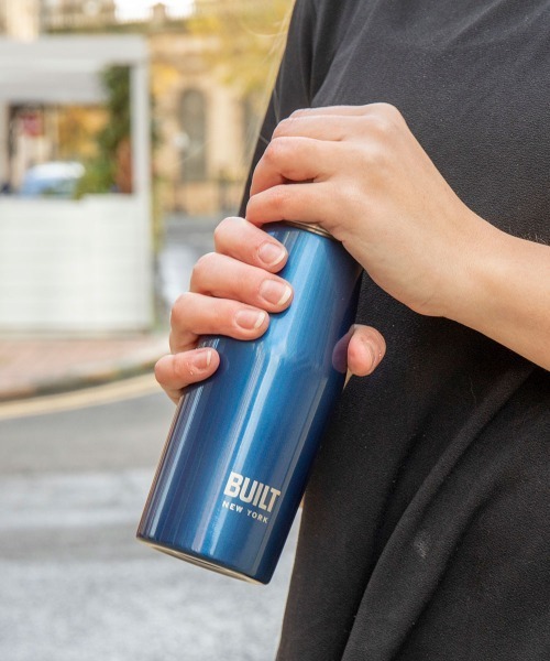 ネイビー ステンレス製 水筒 ストライプデザイン ネイビー ステンレス製 水筒 ストライプデザイン