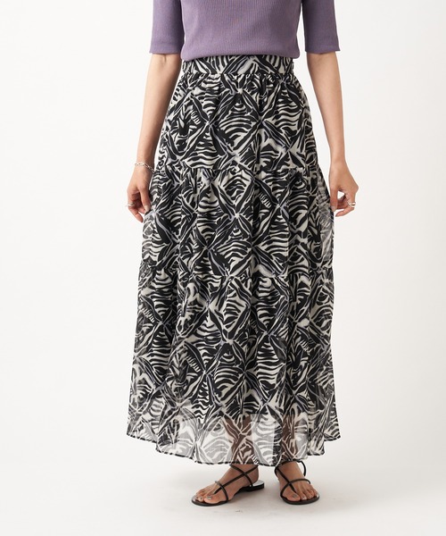 RIVE DROITE（リヴドロワ）の「モロッカンプリントティアードスカート（スカート・レディース・ブラウン/ブラック・FREE）」の3枚目の写真