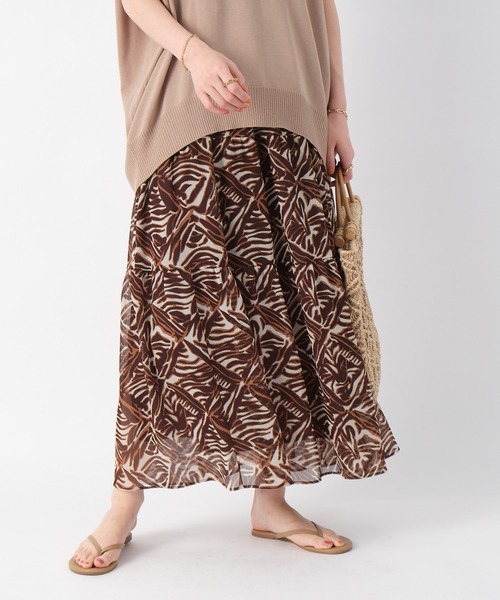 RIVE DROITE（リヴドロワ）の「モロッカンプリントティアードスカート（スカート・レディース・ブラウン/ブラック・FREE）」の12枚目の写真