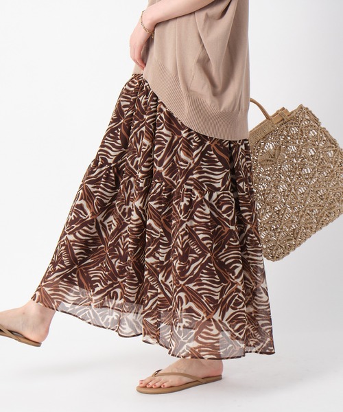 RIVE DROITE（リヴドロワ）の「モロッカンプリントティアードスカート（スカート・レディース・ブラウン/ブラック・FREE）」の13枚目の写真