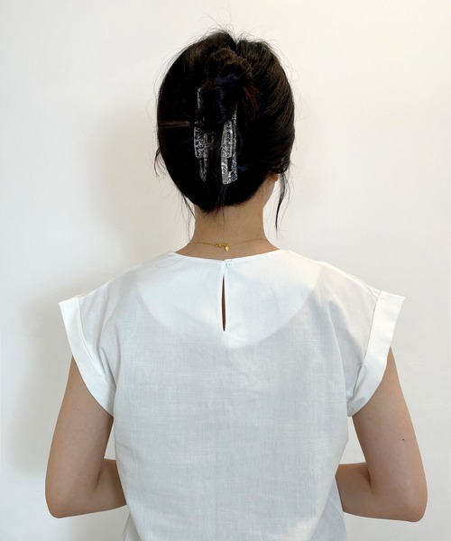 CEMONEMO(セモネモ)の「リネン混 ショルダータック トップス(シャツ/ブラウス・レディース・ホワイト/ブラック/ベージュ・FREE)」の9枚目の写真