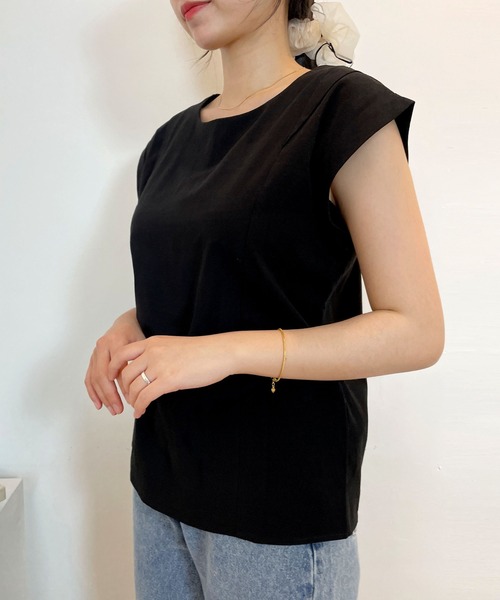 CEMONEMO(セモネモ)の「リネン混 ショルダータック トップス(シャツ/ブラウス・レディース・ホワイト/ブラック/ベージュ・FREE)」の17枚目の写真