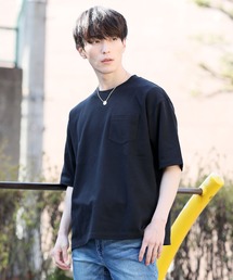 TopIsm | 吸水速乾 ワイドシルエットUSAコットンクルーネック半袖Tシャツ(Tシャツ/カットソー)