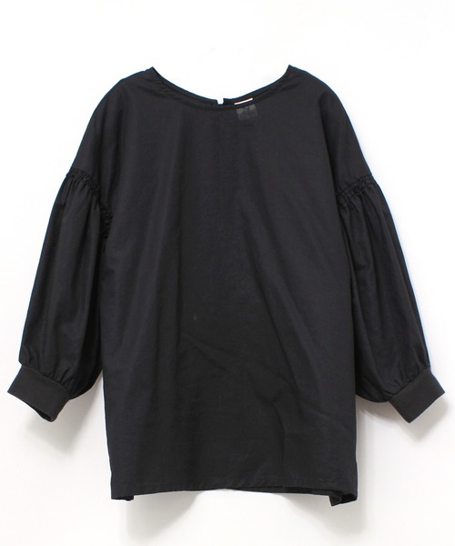 RNA-N（アールエヌエーエヌ）の「B2642 シャーリングスリーブリブブラウス（シャツ/ブラウス・レディース・ブラック/オフホワイト/オレンジ・MEDIUM）」の3枚目の写真