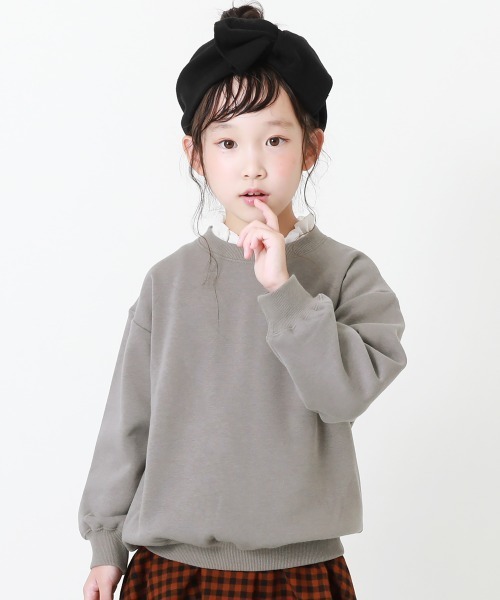 devirock（デビロック）の「【裏起毛】ビッグシルエット裏シャギートレーナー（スウェット・キッズ・ダークベージュ/ブルー系その他/ブラック/モカ/グレー系その他・150cm/120cm/110cm/160cm/140cm/100cm/130cm）」の3枚目の写真