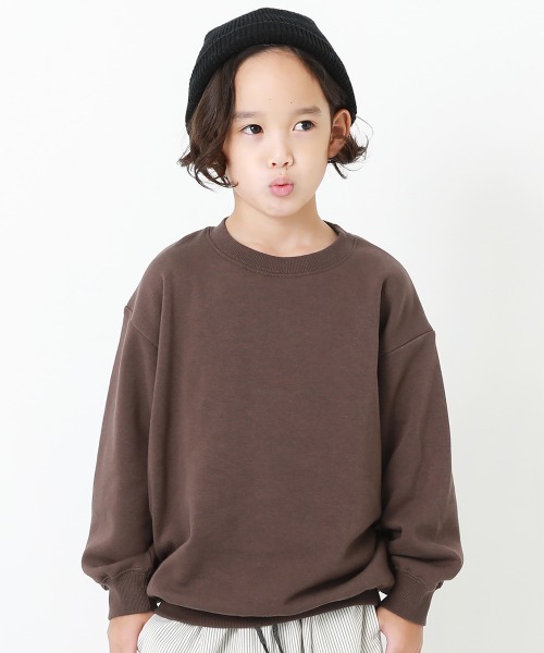 devirock（デビロック）の「【裏起毛】ビッグシルエット裏シャギートレーナー（スウェット・キッズ・ダークベージュ/ブルー系その他/ブラック/モカ/グレー系その他・150cm/120cm/110cm/160cm/140cm/100cm/130cm）」の4枚目の写真