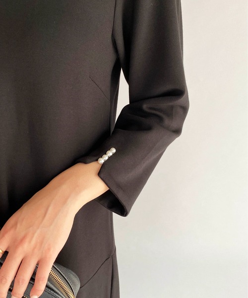 PICCIN（ピッチン）の「袖パール刺繍衿カットワンピース（ワンピース・レディース・ブラック/ネイビー・M）」の15枚目の写真