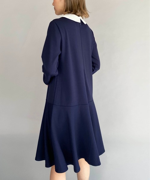 PICCIN（ピッチン）の「袖パール刺繍衿カットワンピース（ワンピース・レディース・ブラック/ネイビー・M）」の6枚目の写真