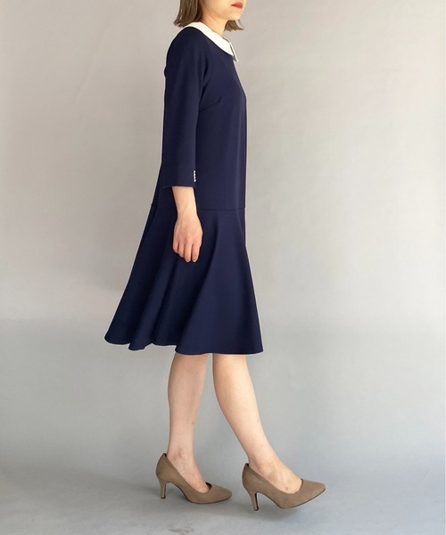 PICCIN（ピッチン）の「袖パール刺繍衿カットワンピース（ワンピース・レディース・ブラック/ネイビー・M）」の8枚目の写真