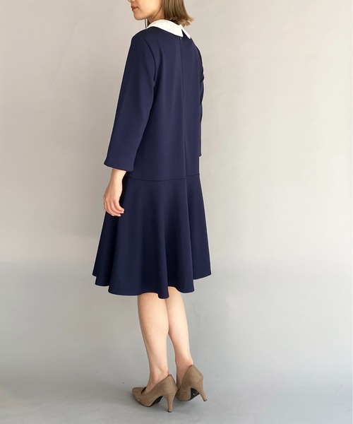 PICCIN（ピッチン）の「袖パール刺繍衿カットワンピース（ワンピース・レディース・ブラック/ネイビー・M）」の9枚目の写真