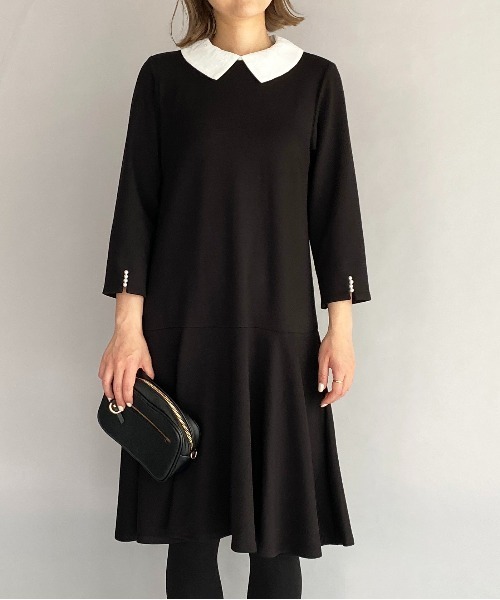 PICCIN（ピッチン）の「袖パール刺繍衿カットワンピース（ワンピース・レディース・ブラック/ネイビー・M）」の13枚目の写真