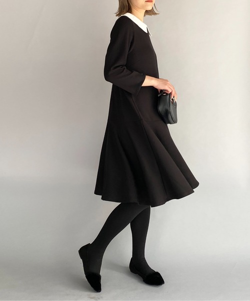 PICCIN（ピッチン）の「袖パール刺繍衿カットワンピース（ワンピース・レディース・ブラック/ネイビー・M）」の18枚目の写真