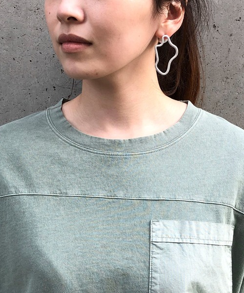 ONIGIRI（オニギリ）の「ポケットＴシャツ（Tシャツ/カットソー・レディース・チャコール/カーキ/ホワイト・FREE）」の12枚目の写真