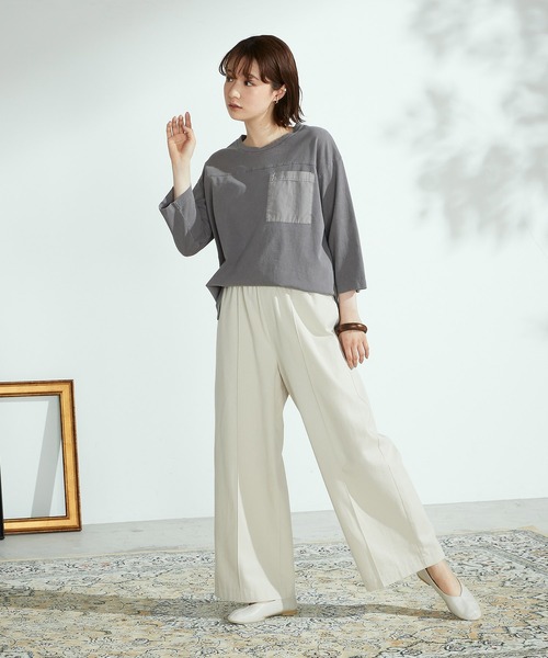 ONIGIRI（オニギリ）の「ポケットＴシャツ（Tシャツ/カットソー・レディース・チャコール/カーキ/ホワイト・FREE）」の20枚目の写真