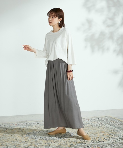 ONIGIRI（オニギリ）の「ポケットＴシャツ（Tシャツ/カットソー・レディース・チャコール/カーキ/ホワイト・FREE）」の21枚目の写真