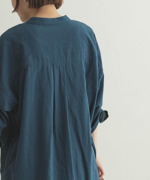 FORK&SPOON(フォークアンドスプーン)の「FORK&SPOON スクエアカット7分袖シャツ(シャツ/ブラウス・レディース・ブラック/ブルー・ONE)」の5枚目の写真