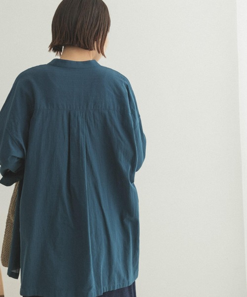 FORK&SPOON(フォークアンドスプーン)の「FORK&SPOON スクエアカット7分袖シャツ(シャツ/ブラウス・レディース・ブラック/ブルー・ONE)」の9枚目の写真