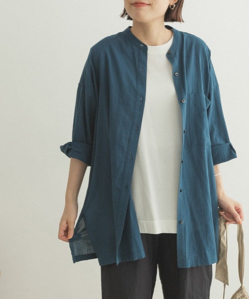 FORK&SPOON(フォークアンドスプーン)の「FORK&SPOON スクエアカット7分袖シャツ(シャツ/ブラウス・レディース・ブラック/ブルー・ONE)」の16枚目の写真