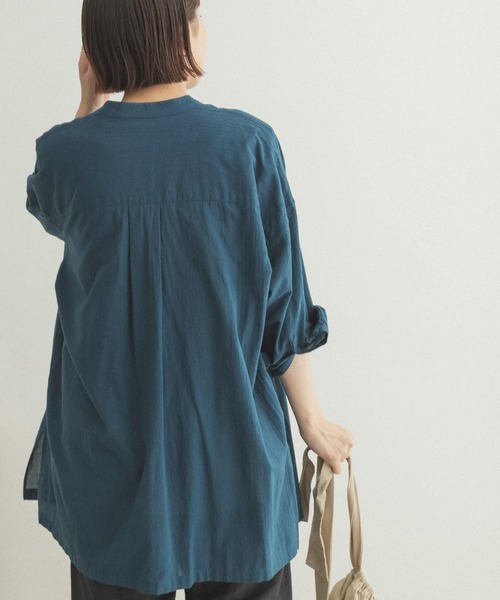 FORK&SPOON(フォークアンドスプーン)の「FORK&SPOON スクエアカット7分袖シャツ(シャツ/ブラウス・レディース・ブラック/ブルー・ONE)」の18枚目の写真