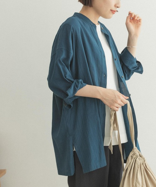 FORK&SPOON(フォークアンドスプーン)の「FORK&SPOON スクエアカット7分袖シャツ(シャツ/ブラウス・レディース・ブラック/ブルー・ONE)」の19枚目の写真