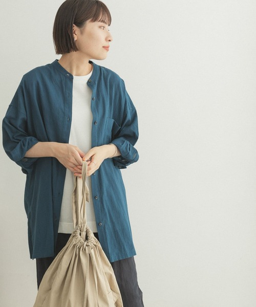 FORK&SPOON(フォークアンドスプーン)の「FORK&SPOON スクエアカット7分袖シャツ(シャツ/ブラウス・レディース・ブラック/ブルー・ONE)」の20枚目の写真