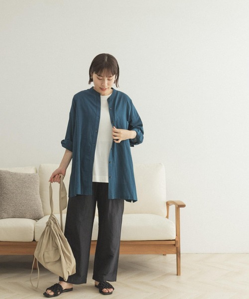 FORK&SPOON(フォークアンドスプーン)の「FORK&SPOON スクエアカット7分袖シャツ(シャツ/ブラウス・レディース・ブラック/ブルー・ONE)」の21枚目の写真