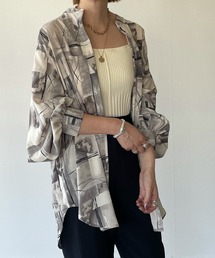 y/m by misato | アート柄シフォンスタンドオーバーシャツ(シャツ/ブラウス)