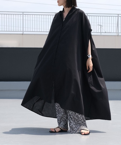 21 Ss ワンピース オーバーサイズバンドカラーギャザーワンピース ワンピース Andj アンドジェイ のファッション セール