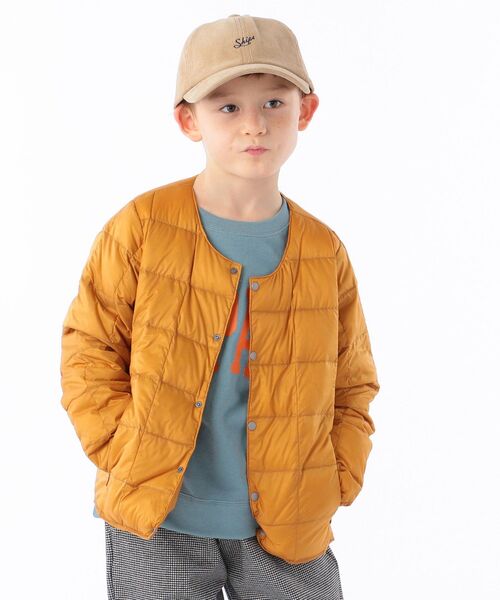 TAION（タイオン）の「【WEB限定】TAION:キッズ ダウン ジャケット(100～140cm)（ダウンベスト・キッズ・ブラック/オリーブ/ベージュ/オレンジ/ライトブルー/ネイビー/ラベンダー・100/110/130/140/120）」の7枚目の写真
