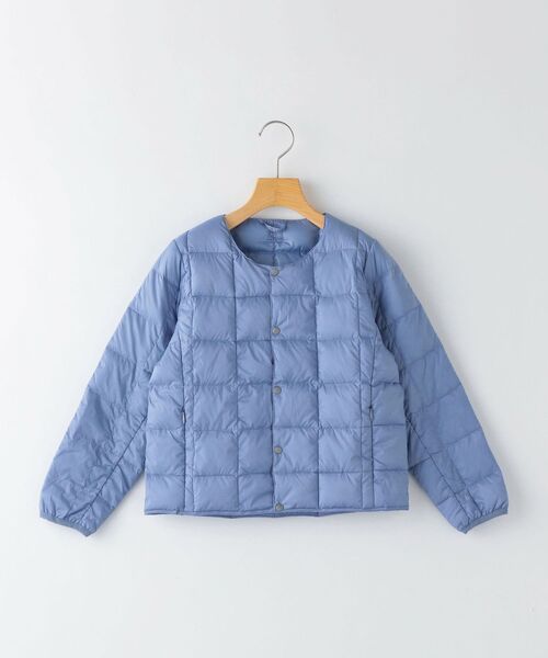 TAION（タイオン）の「【WEB限定】TAION:キッズ ダウン ジャケット(100～140cm)（ダウンベスト・キッズ・ブラック/オリーブ/ベージュ/オレンジ/ライトブルー/ネイビー/ラベンダー・100/110/130/140/120）」の4枚目の写真