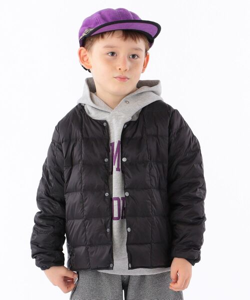 TAION（タイオン）の「【WEB限定】TAION:キッズ ダウン ジャケット(100～140cm)（ダウンベスト・キッズ・ブラック/オリーブ/ベージュ/オレンジ/ライトブルー/ネイビー/ラベンダー・100/110/130/140/120）」の2枚目の写真