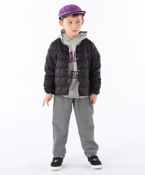 TAION（タイオン）の「【WEB限定】TAION:キッズ ダウン ジャケット(100～140cm)（ダウンベスト・キッズ・ブラック/オリーブ/ベージュ/オレンジ/ライトブルー/ネイビー/ラベンダー・100/110/130/140/120）」の10枚目の写真