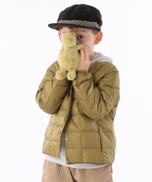 TAION（タイオン）の「【WEB限定】TAION:キッズ ダウン ジャケット(100～140cm)（ダウンベスト・キッズ・ブラック/オリーブ/ベージュ/オレンジ/ライトブルー/ネイビー/ラベンダー・100/110/130/140/120）」の17枚目の写真