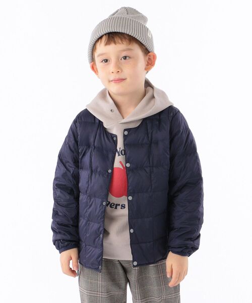 TAION（タイオン）の「【WEB限定】TAION:キッズ ダウン ジャケット(100～140cm)（ダウンベスト・キッズ・ブラック/オリーブ/ベージュ/オレンジ/ライトブルー/ネイビー/ラベンダー・100/110/130/140/120）」の12枚目の写真