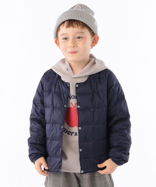 TAION（タイオン）の「【WEB限定】TAION:キッズ ダウン ジャケット(100～140cm)（ダウンベスト・キッズ・ブラック/オリーブ/ベージュ/オレンジ/ライトブルー/ネイビー/ラベンダー・100/110/130/140/120）」の11枚目の写真