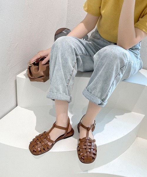 LAC-VERT（ラック・ヴェール）の「レザー編みグルカサンダル（サンダル・レディース・ブラック/ブラウン・M/L）」の19枚目の写真