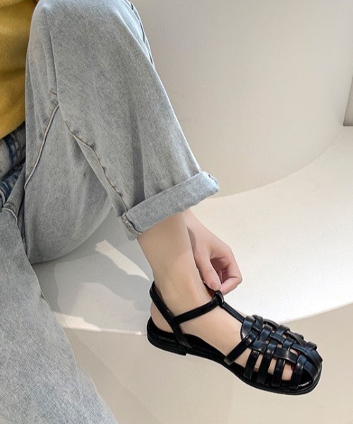 LAC-VERT（ラック・ヴェール）の「レザー編みグルカサンダル（サンダル・レディース・ブラック/ブラウン・M/L）」の18枚目の写真