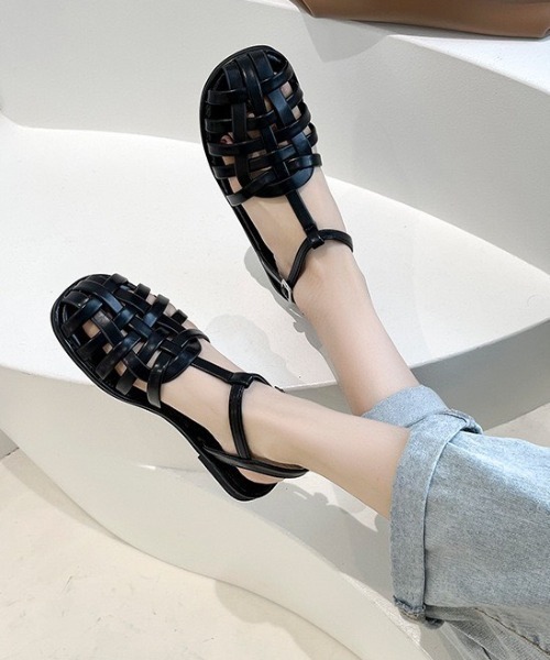 LAC-VERT（ラック・ヴェール）の「レザー編みグルカサンダル（サンダル・レディース・ブラック/ブラウン・M/L）」の17枚目の写真