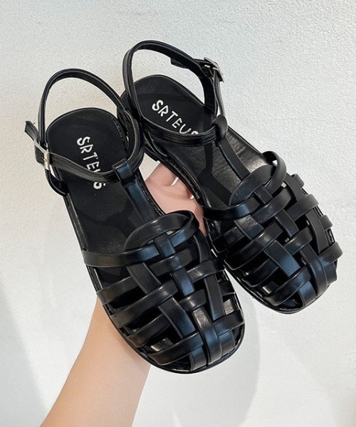 LAC-VERT（ラック・ヴェール）の「レザー編みグルカサンダル（サンダル・レディース・ブラック/ブラウン・M/L）」の15枚目の写真