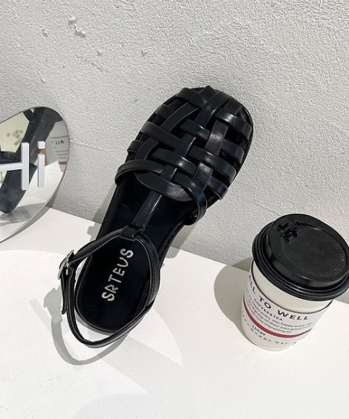 LAC-VERT（ラック・ヴェール）の「レザー編みグルカサンダル（サンダル・レディース・ブラック/ブラウン・M/L）」の5枚目の写真
