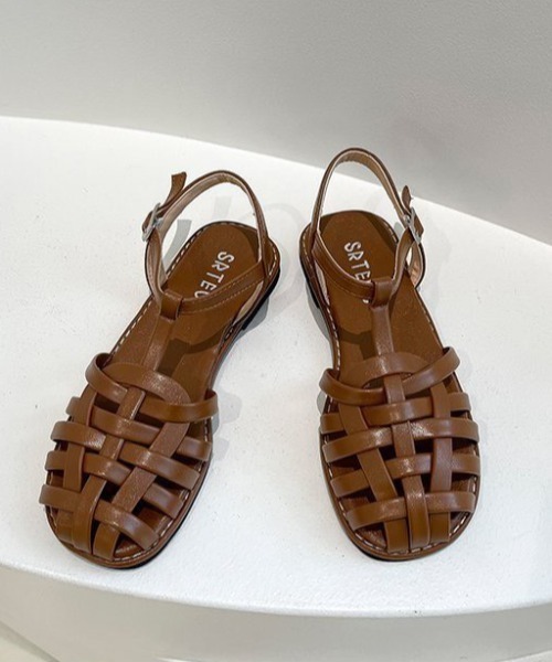 LAC-VERT（ラック・ヴェール）の「レザー編みグルカサンダル（サンダル・レディース・ブラック/ブラウン・M/L）」の8枚目の写真