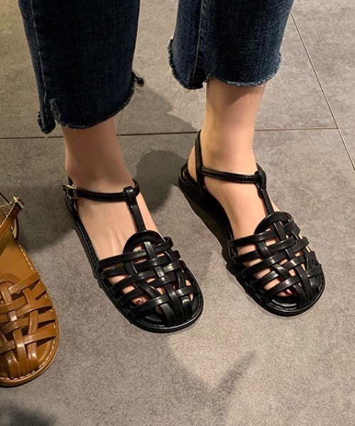 LAC-VERT（ラック・ヴェール）の「レザー編みグルカサンダル（サンダル・レディース・ブラック/ブラウン・M/L）」の13枚目の写真