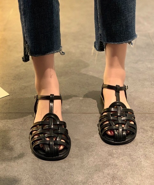 LAC-VERT（ラック・ヴェール）の「レザー編みグルカサンダル（サンダル・レディース・ブラック/ブラウン・M/L）」の10枚目の写真