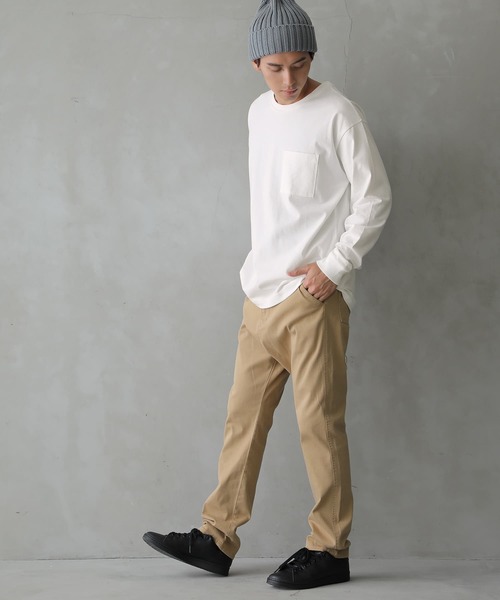 osharewalker（オシャレウォーカー）の「【廃盤】『胸ポケット付きロンT』（Tシャツ/カットソー・メンズ・ブラック/オフホワイト/カーキ/グレイッシュブルー・2/3）」の6枚目の写真