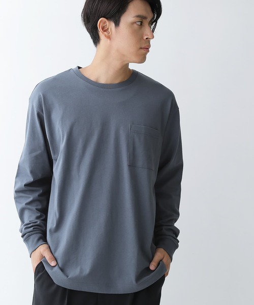 osharewalker（オシャレウォーカー）の「【廃盤】『胸ポケット付きロンT』（Tシャツ/カットソー・メンズ・ブラック/オフホワイト/カーキ/グレイッシュブルー・2/3）」の10枚目の写真