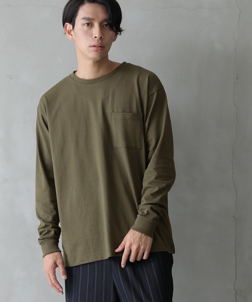 osharewalker（オシャレウォーカー）の「【廃盤】『胸ポケット付きロンT』（Tシャツ/カットソー・メンズ・ブラック/オフホワイト/カーキ/グレイッシュブルー・2/3）」の15枚目の写真