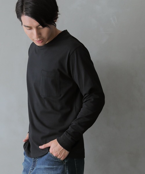 osharewalker（オシャレウォーカー）の「【廃盤】『胸ポケット付きロンT』（Tシャツ/カットソー・メンズ・ブラック/オフホワイト/カーキ/グレイッシュブルー・2/3）」の17枚目の写真